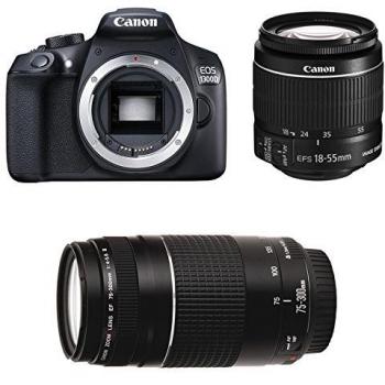 Canon EOS 1300D Kit con lentes 18-55mm y 75-300mm
