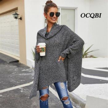 Plus Size Women's Casual Sweater with Turtleneck