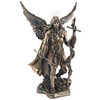 Figurine en bronze doré de l'archange Saint Gabriel 24 cm