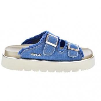 Sandálias Femininas REPLAY Muddy na Cor Azul Denim