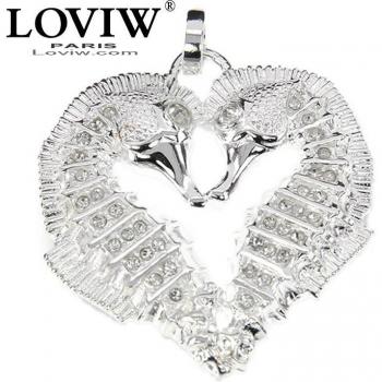 Silver Heart-Shaped Seahorse Pendant