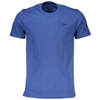 Blue Cotton Embroidered Logo T-Shirt
