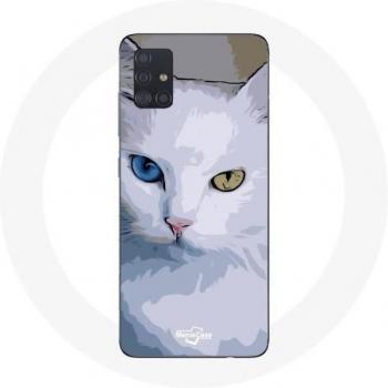 Samsung Galaxy A51 5G Case with Turkish Van Cat Blue Eye
