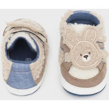 Sneakers neonato coniglietto 9785 beige azzurro Mayoral