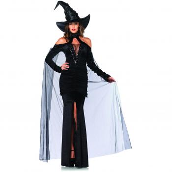 Leg Avenue 85242 – Schillernde Hexenkleid-Verbindung, 2‑teilig, Schwarz, S