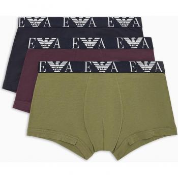 Pack de tres bóxer de hombre de algodón Emporio Armani Multicolor