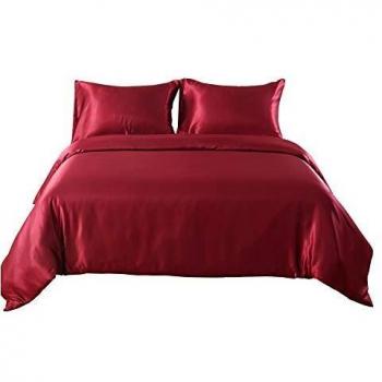 Set di Lenzuola Seta Satin Rosso – Copripiumino, Federa, Cuscini King