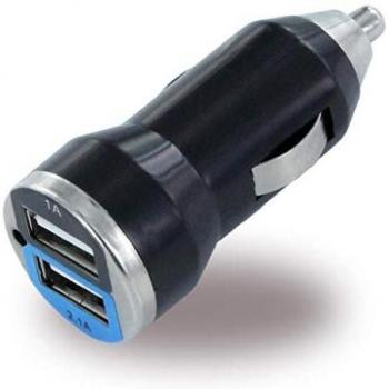Chargeur automobile USB double port noir 1000 mA et 2100 mA