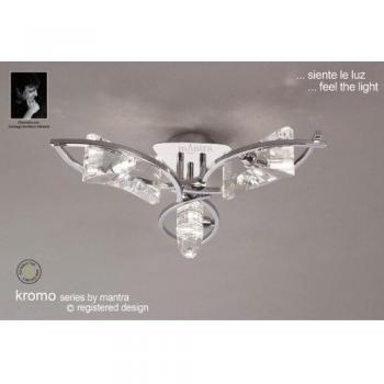Kromo Semi Flush Ceiling 3 Light G9, Polished Chrome