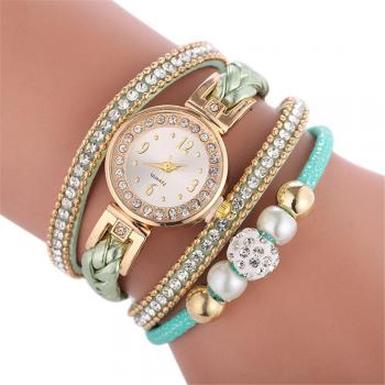 Montre Femme Rhinestone Leather Watch