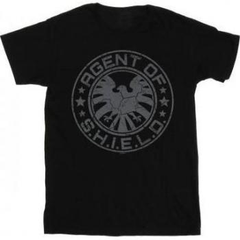 Avengers Shield Circle Print T-Shirt – Boys 12/13, Black Fabric