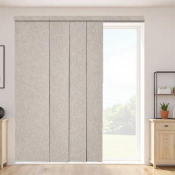 VEVOR Patio Door Vertical Panel Blinds – 116 cm–218 cm Track, 243 cm Trimmable Height, Blackout, Brown