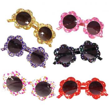 Gafas de sol para niñas y niños, forma de flor, lentes redondos con protección UV