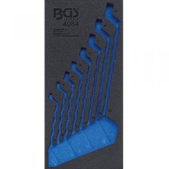 Tapis de chariot 1/3 vide pour clés polygonales, 8 pièces, profondeur coudée