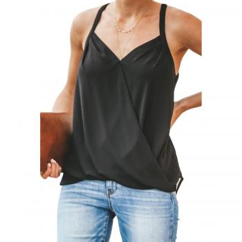 KISSMODA Damen Top mit kurzen Ärmeln, schwarz – XS