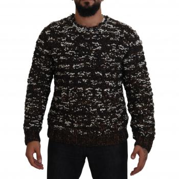 Dolce & Gabbana Sweatshirts, male, Brown, Size: S Handmade Pullover Sweater in Brown Bronze