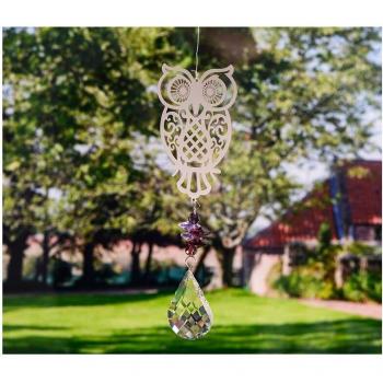 Hanging Owl Crystal Suncatcher
