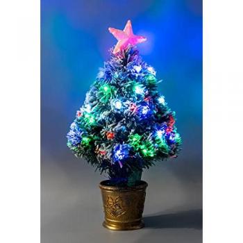 2ft Pre-Lit LED Fibre Optic Christmas Tree with Snow