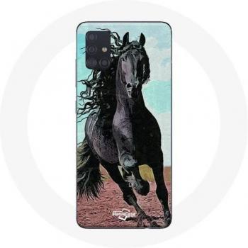 Capuche Galaxy A51 – Cheval Noir de la Race Frisonne