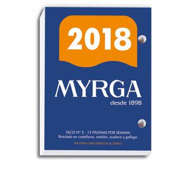 TACO CALENDARIO MYRGA SOBREMESA NÂº 3 2018