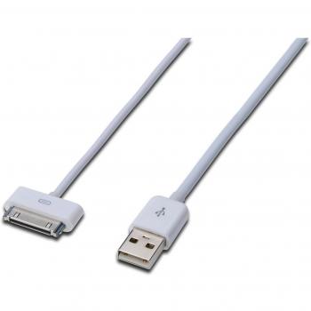 DIGITUS iPod/iPhone/iPad USB‑Ladekabel 1,0 m – Weiß, 30‑Pin auf USB‑A