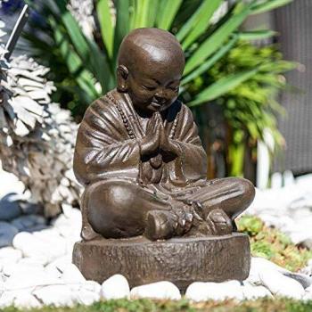 Statue Moine Shaolin Ciment Fibré 40 cm