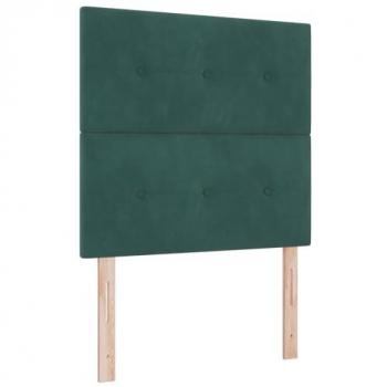 Cama Box Spring 90x200 cm en Terciopelo Verde Oscuro