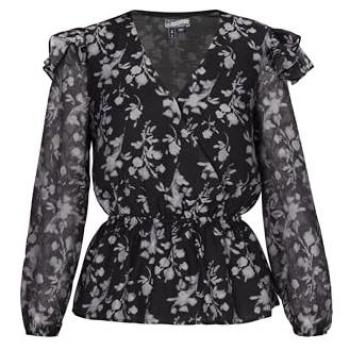 DreiMaster T-Shirt Vintage Donna Nera con Accento Bianco
