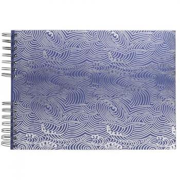 Fotoalbum Exacompta „Japan Blau“ – 32 × 22 cm, 50 S, Spiralbindung, Schwarz
