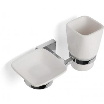 Croydex Snap-On Soap & Glass Holder