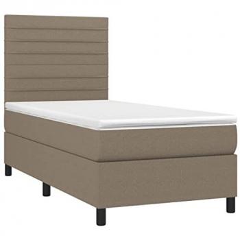 VidaXL Boxspringbett 80x200 cm Taupe mit Matratze und LED