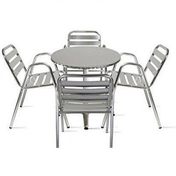 Tavolo da Giardino in Alluminio con Sedie Incluse