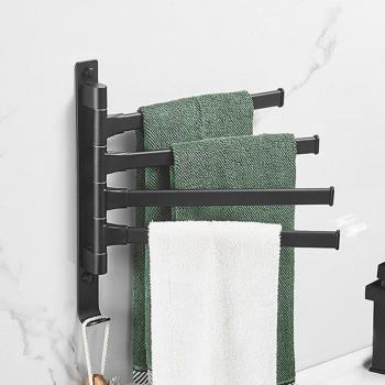 Aluminium 4‑bras pivotants – Porte‑serviettes avec crochets