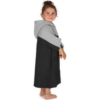 Normani Kinder Badeponcho Puwai Schwarz, 2-5 Jahre, mit Kapuze