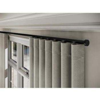 Black 28mm Styleline Gliding Curtain Pole Set – 330 cm, 105 cm