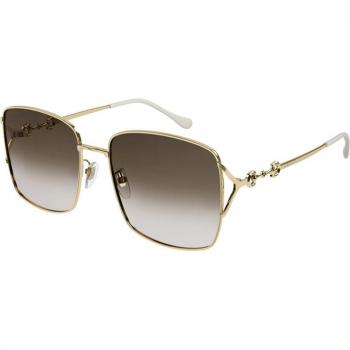 Goldene Rechteck-Sonnenbrille Gucci GG1018SK für Damen