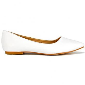 Alessia White Slip‑On Wedding Flats