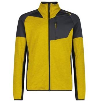 Polo Polar CMP Pile Grid Tech Negro con Detalle Amarillo 54
