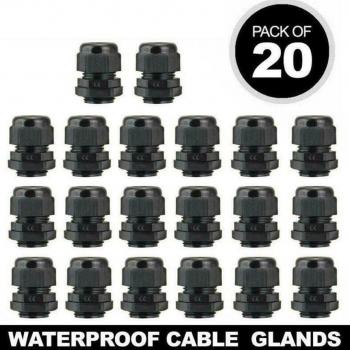 Connecteur de Gland de câble en plastique, 6mm à 12mm, 20 pièces