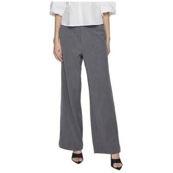 Pantalon large à taille haute gris moyen mélange