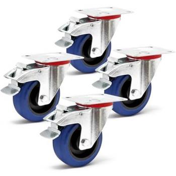 Roulettes Pivotantes en Plastique Wiltec 100 mm