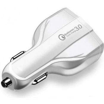 Powerbank auto USB 3 porte 3.0 Tipo‑C bianco