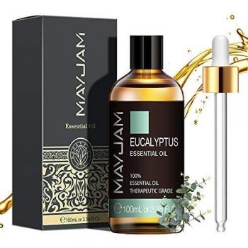 MAYJAM Olio Essenziale di Eucalipto 100 ml Olio Essenziale per Aromaterapia di Grado Terapeutico, Oli Profumati per Diffusore, Umidificatore, Relax, Sonno