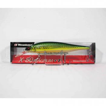 Megabass X-80 Magnum +1 Isca de Fondo GG Lima Oro OB