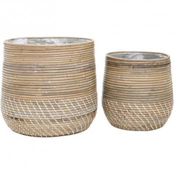 Cestini Mosaico Rattan 39x39x35 cm – Set di 2 (EPIKASA)