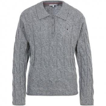 Jersey de manga larga con cuello polo para mujer Tommy Hilfiger