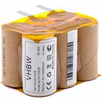 Batterie de remplacement vhbw NiMH 2000 mAh (7.2 V) pour aspirateur robot Black & Decker DV7205, DV72