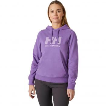 Sudadera Mujer Helly Hansen HH Logo Hoodie Morada de Algodón Orgánico