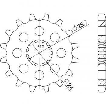 Kawasaki Tandwiel 530 16T (dis.24601)