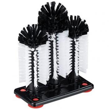 Relaxdays Goupillon Brossage Verre Blanc-Noir